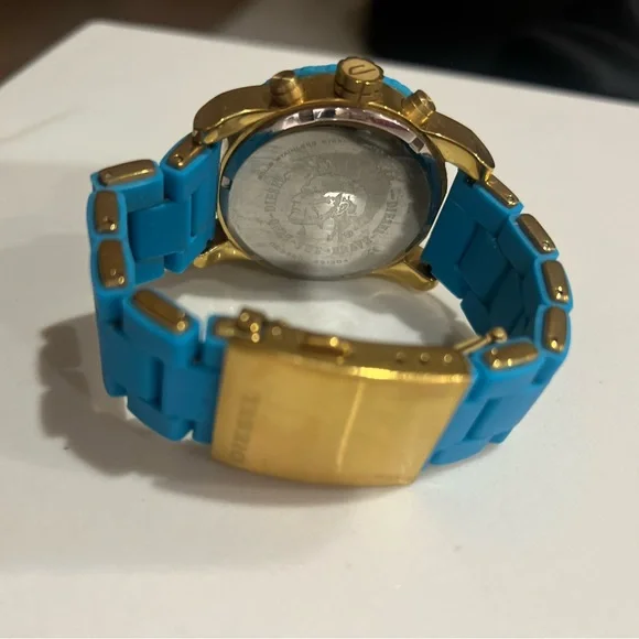 Teal & Gold Diesel Watch - Picture 3 of 3